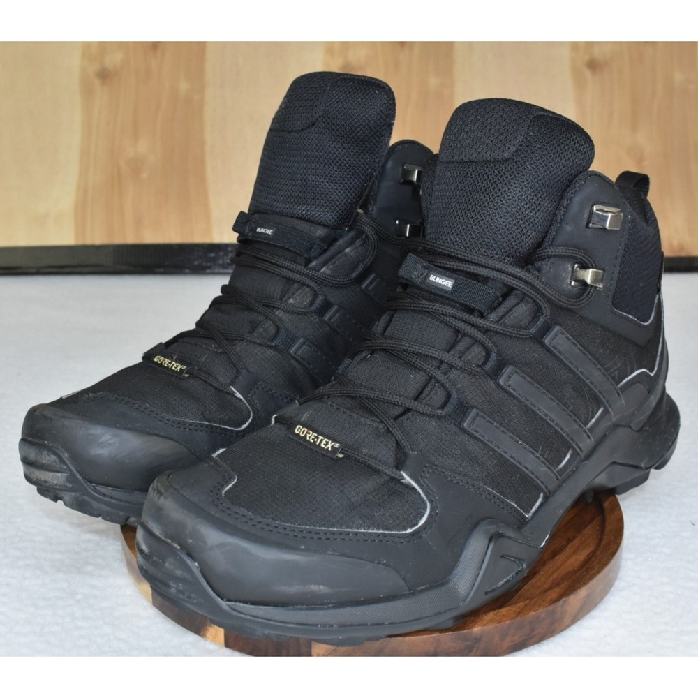 Adidas Terrex Swift R2 Mid GTX Men Shoes Size 9.5 Triple Black Hiking Boots